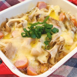 レンジUP彡オートミールの舞茸チーズ焼き